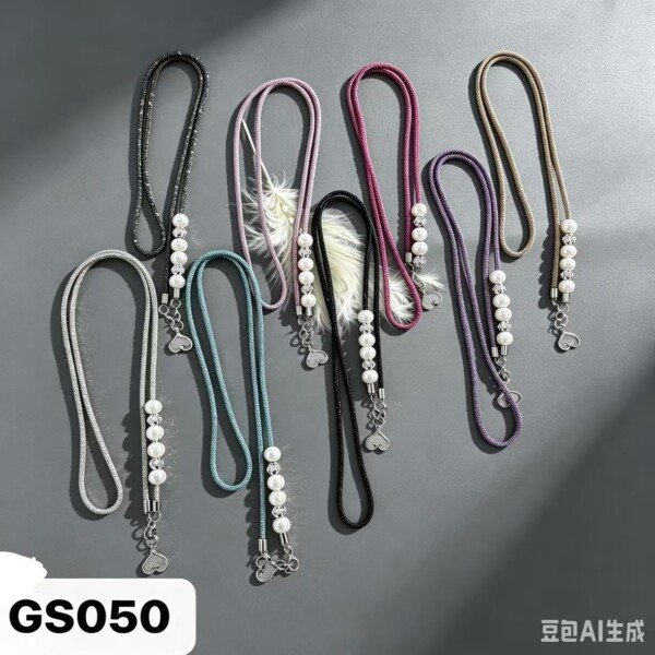 Cordao de Ombro Strass Transversal de Seguranca Bolsa Alca Celular Pescoso YL GS050