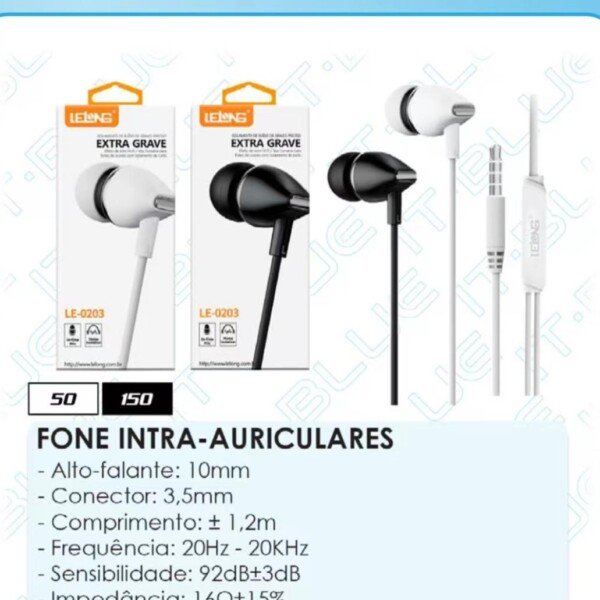 Fone De Ouvido Lelong Com Microfone LE-0203