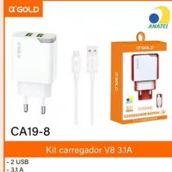 Carregador A’gold CA19-8 3,1A V8