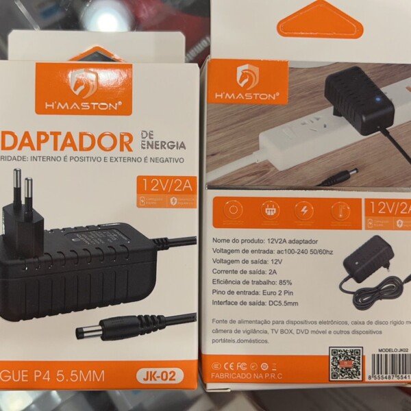 Fonte Carregador E Conector Para Notebook 2A 12V H’maston JK-02