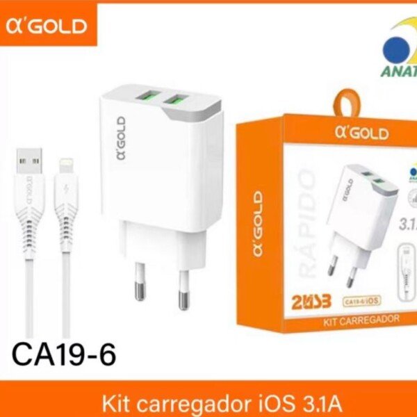 Carregador A’gold CA19-6 3,1A iphone