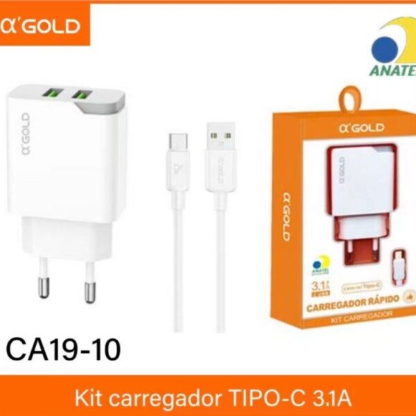 Carregador A’gold CA19-10 3,1A Tipo C