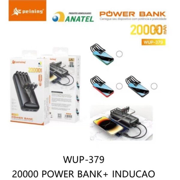 Carregador Portatail 20000mah Inducao C/cabos Peining WUP-379