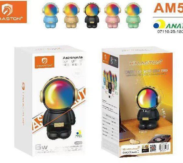Caixa De Som H'maston Astronauta RGB 6W AM52