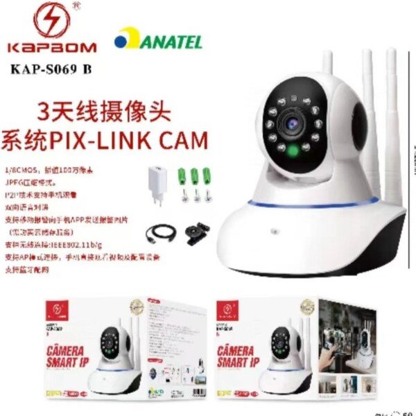 Ip Camera Robo 3 antena Kapbom KAP-S069 B App Pix Link