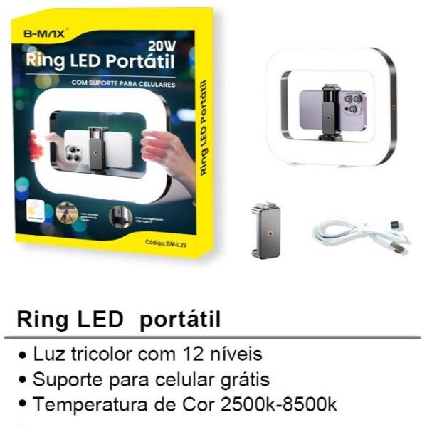 Ring Light Led Portatil C/suporte B max BM-L29