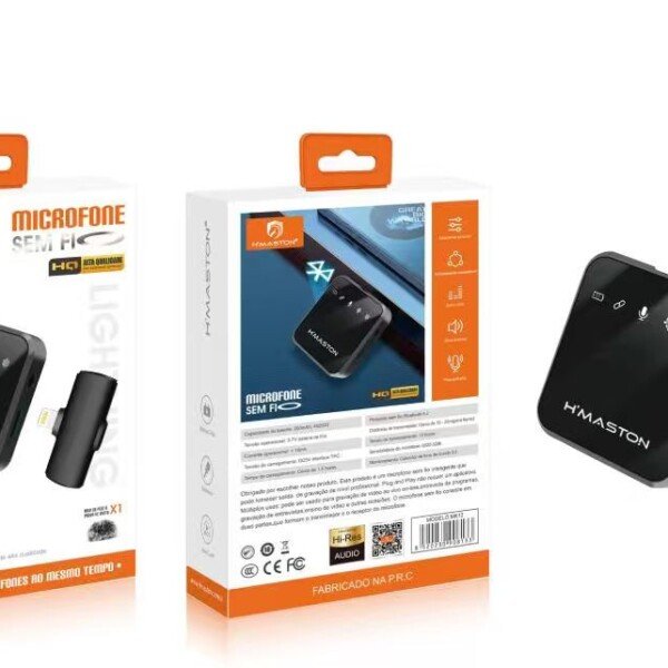 Microfone Lapela Sem Fio Iphone Profissional H’maston MK-13
