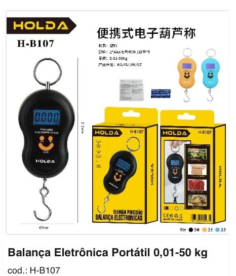 Balanca Digital Com Gancho HOLDA H-B107 ate 50kg