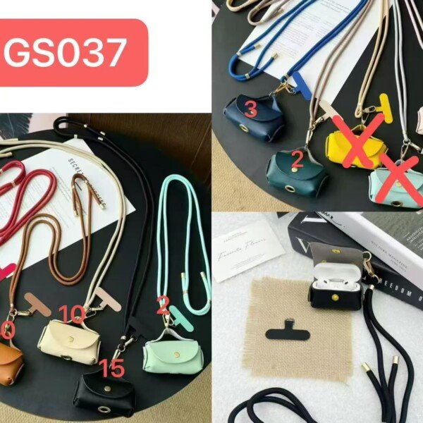 Cordao de Ombro Transversal de Seguranca Bolsa Alca Celular Pescoso YL GS037 com mini bolsa