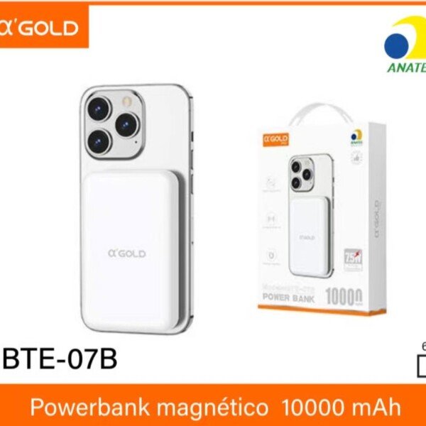 Carregador Portatil Magnetico 10000mah A’gold BTE-07B 7,5W