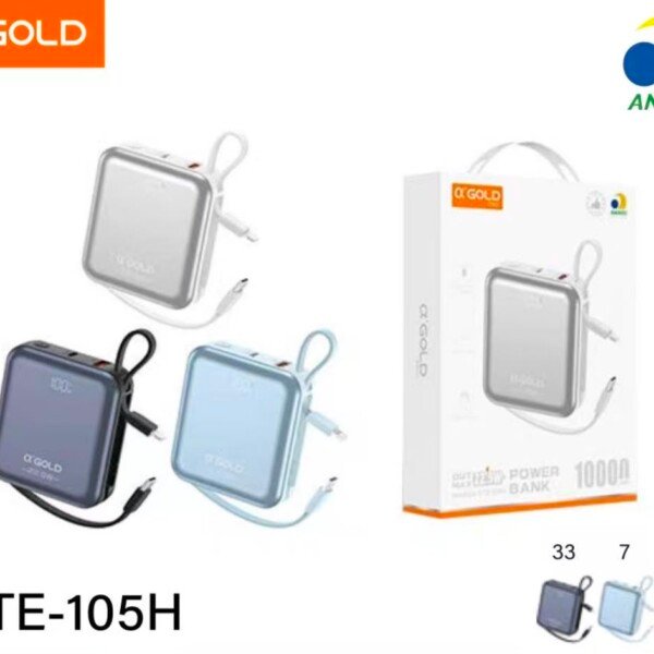 Carregador Portatil A'gold BTE-105H 10000mah 22,5w Turbo