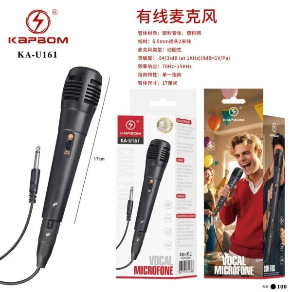 Microfone Com Fio Kapbom KA-M303