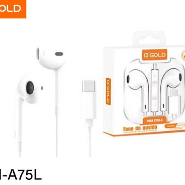 Fone Com Fio Tipo C A'gold FN-A75L