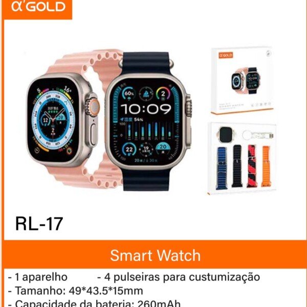 Relogio Smart Watch A’gold RL-17 C/4 pulseiras e 1 Aparelho
