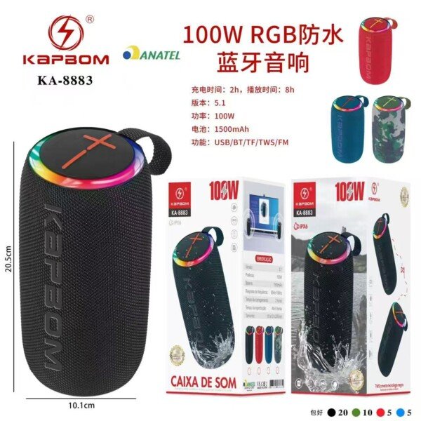 Caixa De Som Kapbom KA-8883 100w Resistente Agua